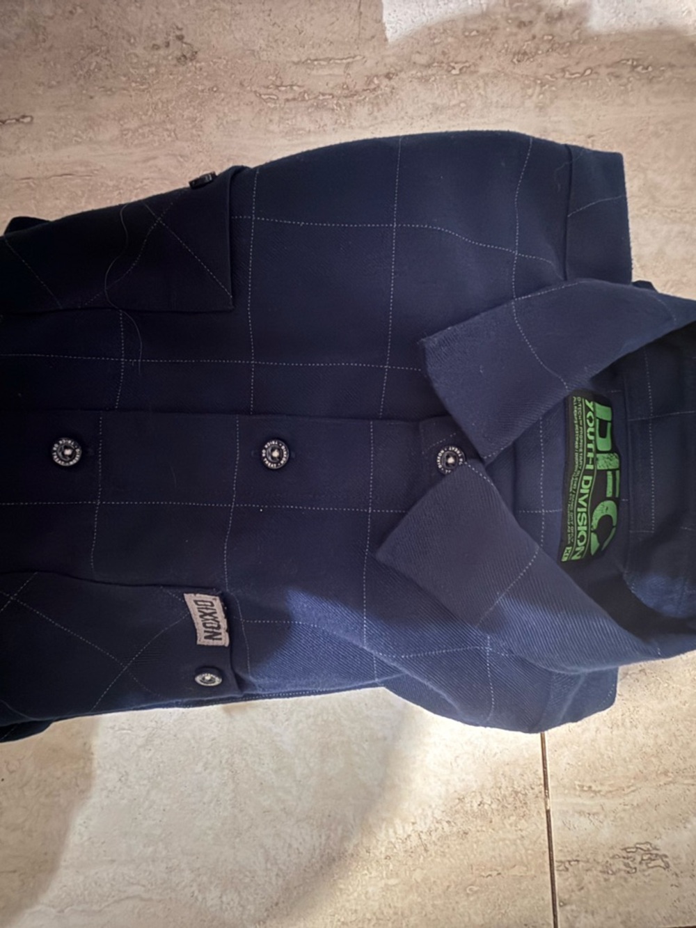 DIXXON Navy Button-Down Shirt with Contrast Stitching